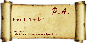Pauli Arnó névjegykártya